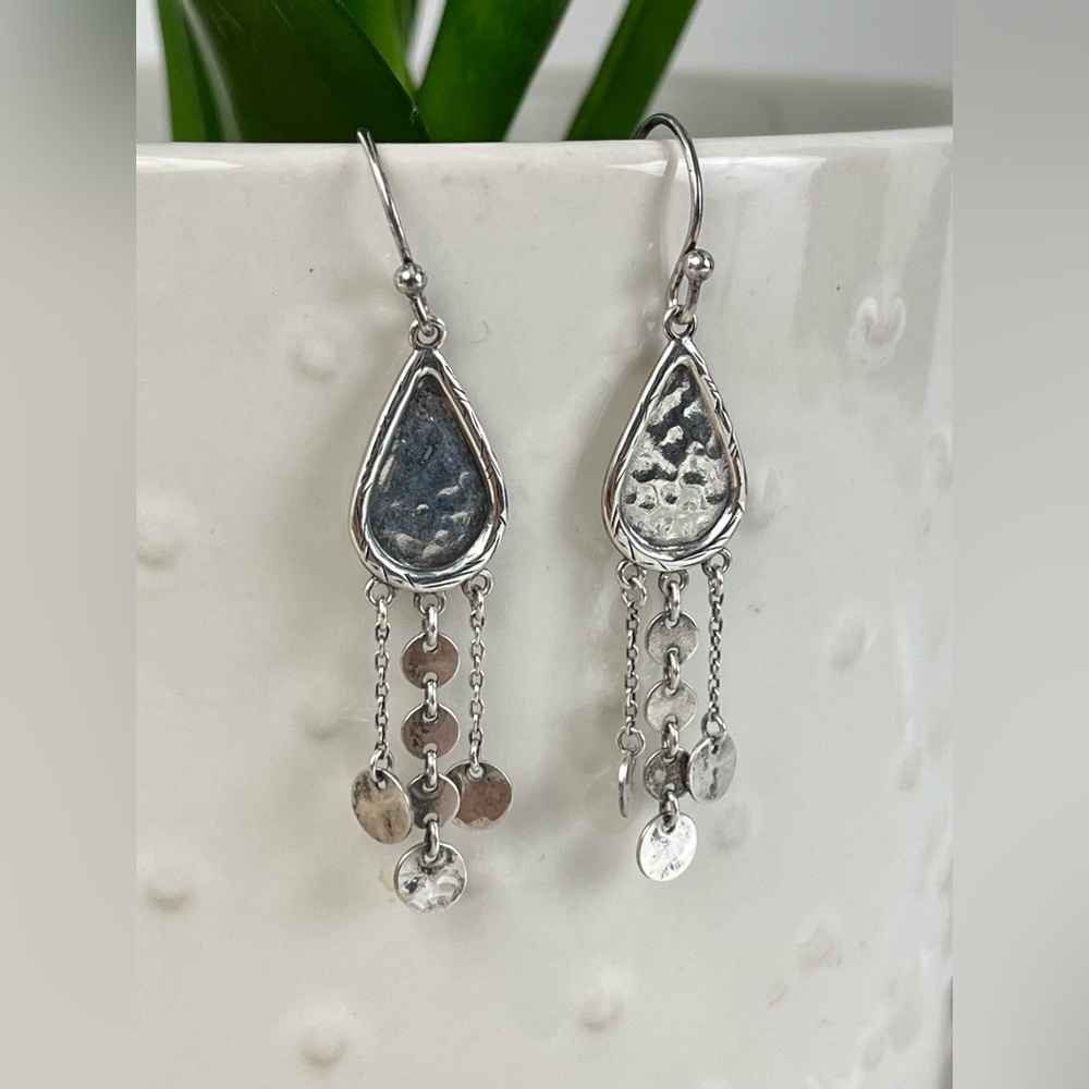 Silpada Silver and Brown Dangle Earrings
